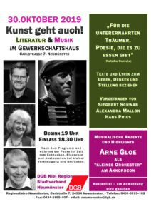 Literatur & Musik im Gewerkschaftshaus @ DGB-Haus | Neumünster | Schleswig-Holstein | Deutschland